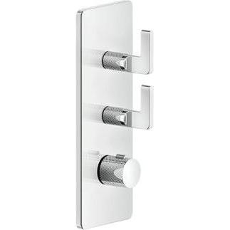 Gessi, Badarmatur, Inciso- Fertigmontage-Set für 3/4 Hochleistungs Unterputz-Thermostat, eine Rosette, vertikale