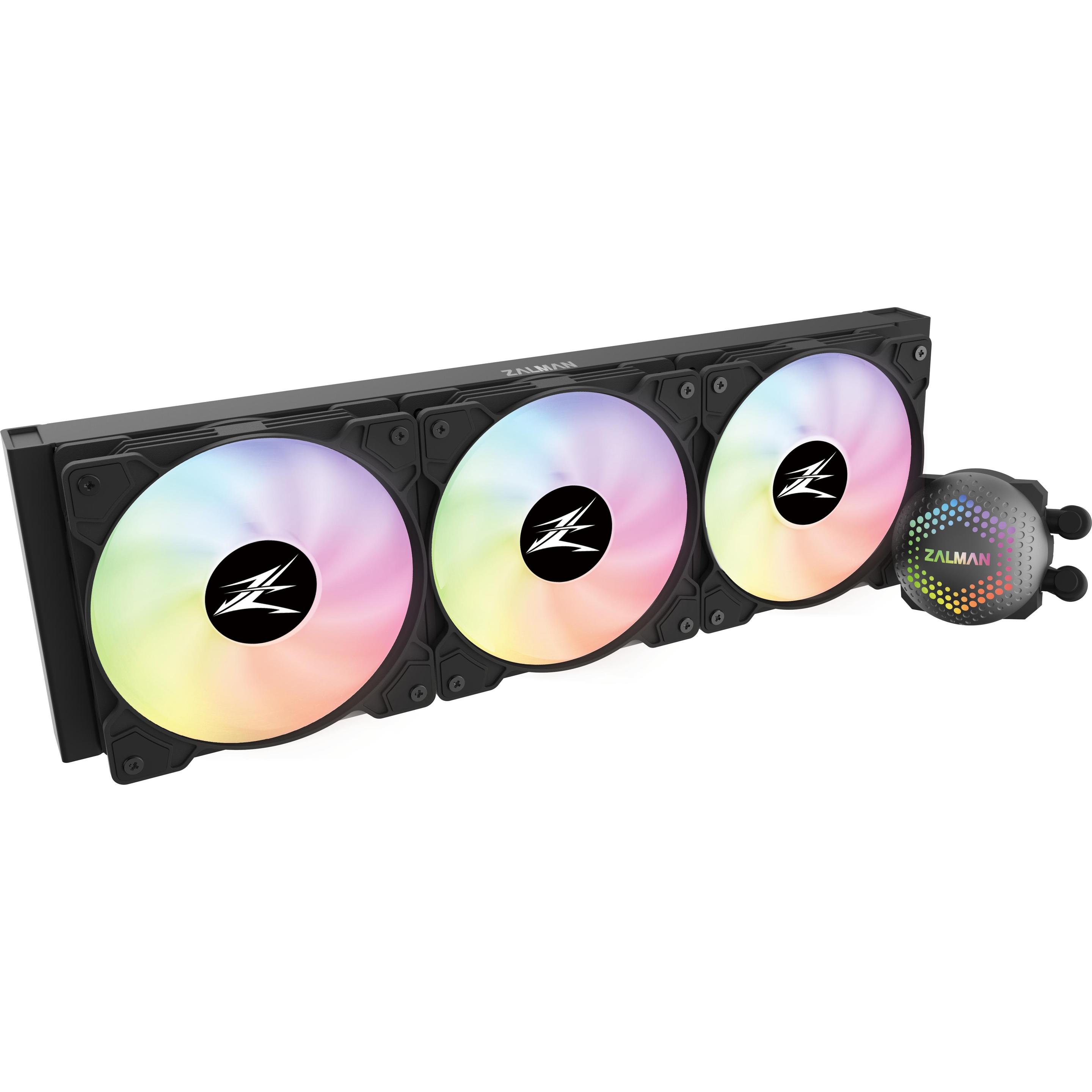 Zalman ALPHA36 Black CPU Liquid Cooler 360mm Radiator 3 x 120 mm Fan ARGB pump Dual, CPU Wasserkühler, Schwarz