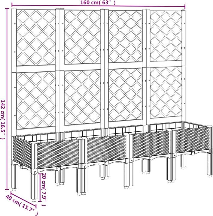 Actual product image VidaXL Planter with trellis PP