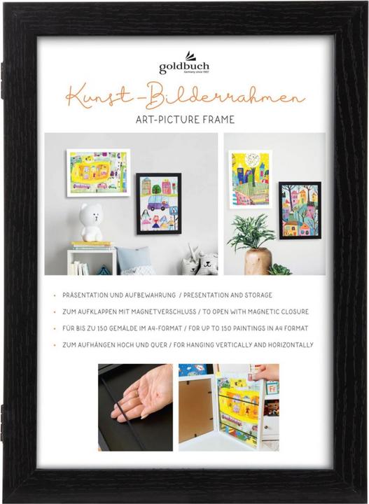 Goldbuch Kunst-Bilderrahmen Holz DIN A4 sw. Magnetverschl. 920165 (21 x 29,7 cm)