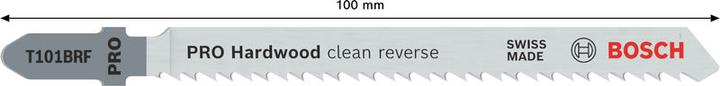 Image du produit Bosch Professional Zubehör Lame de scie sauteuse PRO Hardwood clean reverse T101BRF, 100 mm, 5 pcs.