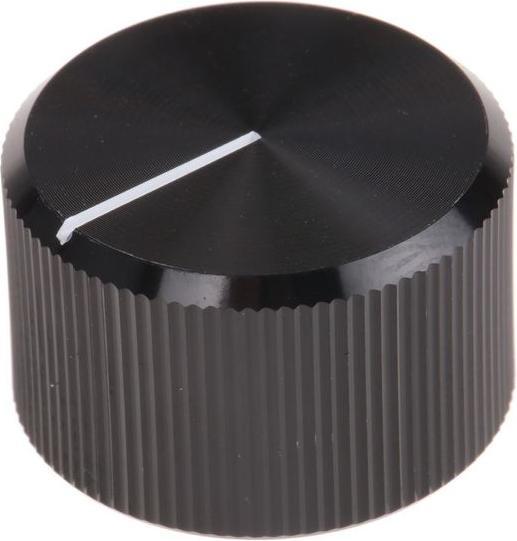 Produktbild RS PRO Drehknopf Aluminium 20mm schwarz 6,35mm