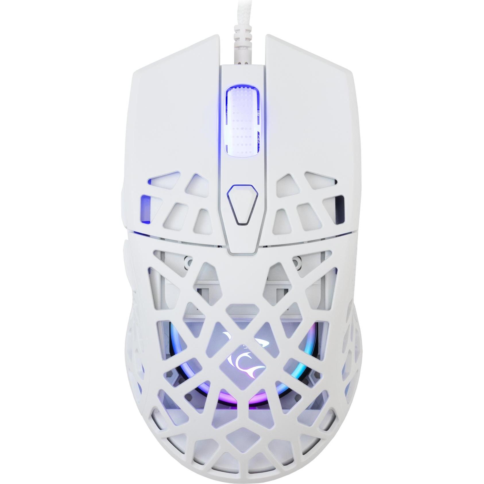 White Shark Bianco Computer Mouse Gm-5018 Caradoc Rgb/7200 Dpi White (Cablato), Mouse,
