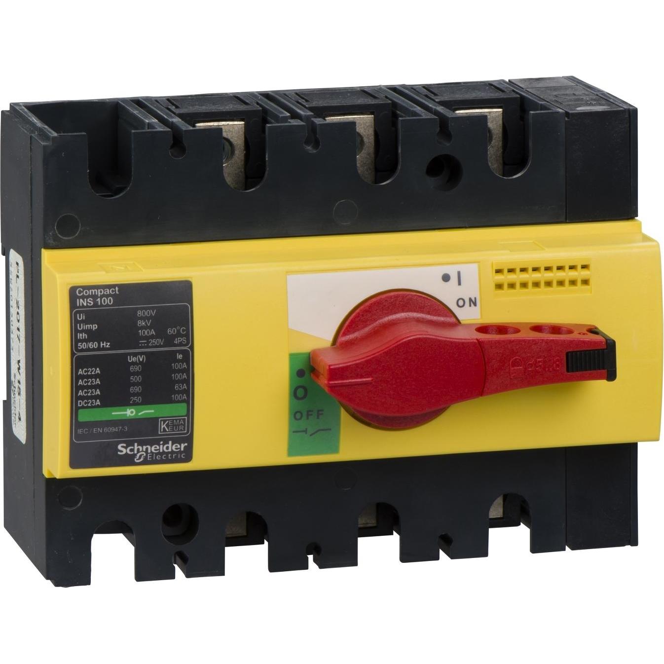 Thumbnail - Schneider Electric, Systemstromversorgung, Lasttrennsch. INS100,3P, 100A/690V 28924