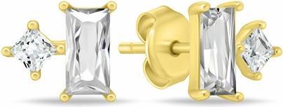 Produktbild Brilio Silver - Gold-plated stud earrings with cubic zirconia EA1122Y