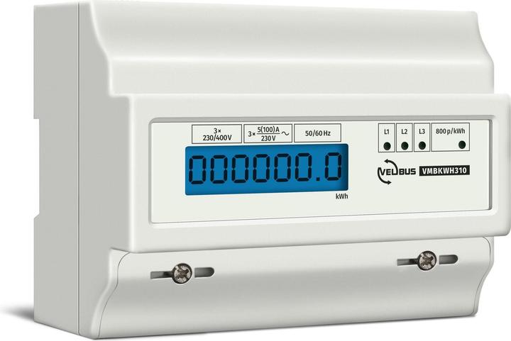 Velleman Compteur Kwh Triphasé Pour Montage Sur Rail Din - 7 Modules - Usage Professionnel