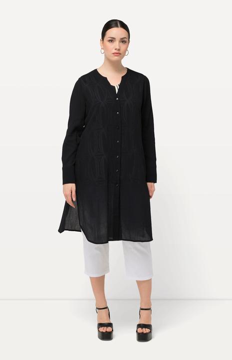 Produktbild Ulla Popken Longbluse, Struktur, A-Linie, Tunika-Ausschnitt, Langarm (54)