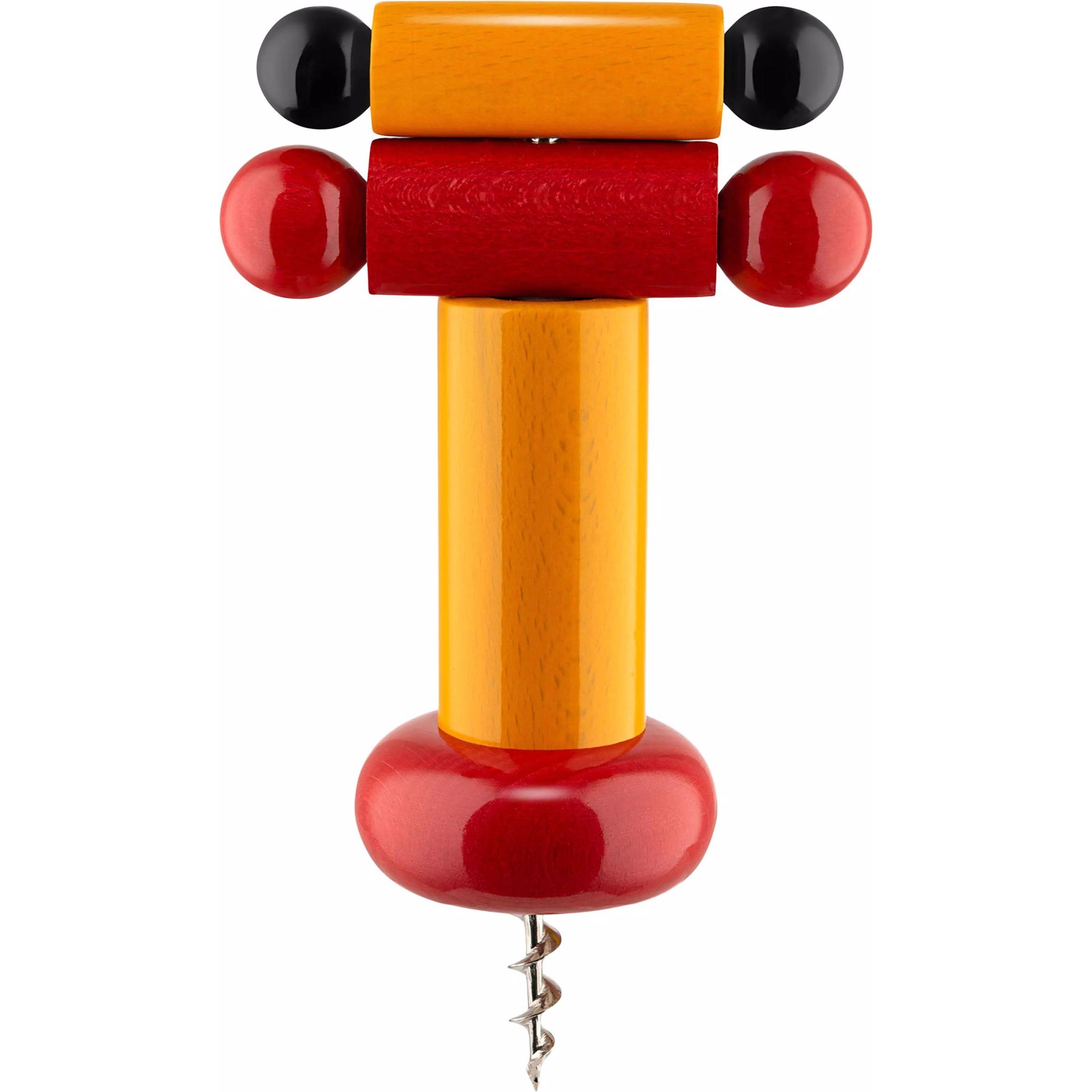 Alessi Korkenzieher VALUES COLLECTION gelb/klein gemustert, Flaschenöffner, Gelb, Mehrfarbig