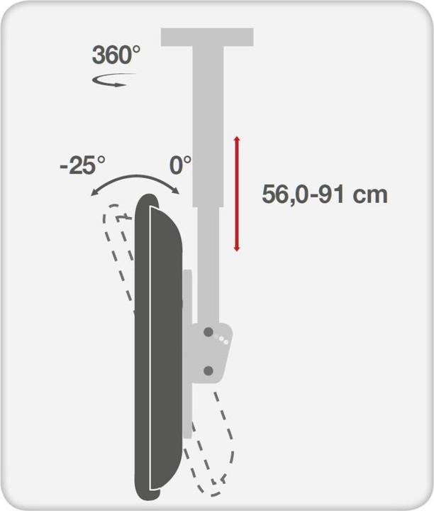Actual product image Techly Mounting kit (ceiling mount, mounting bracket, telescopic rod) - for flat screens (Ceiling)