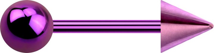 Produktbild Star Piercing Micro Barbell violett mit Kugel und Cone (Titan G23, ohne Messing)