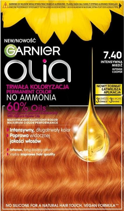 Actual product image Garnier Olia Hair Color 740 Intense Copper (740 Intense Copper)
