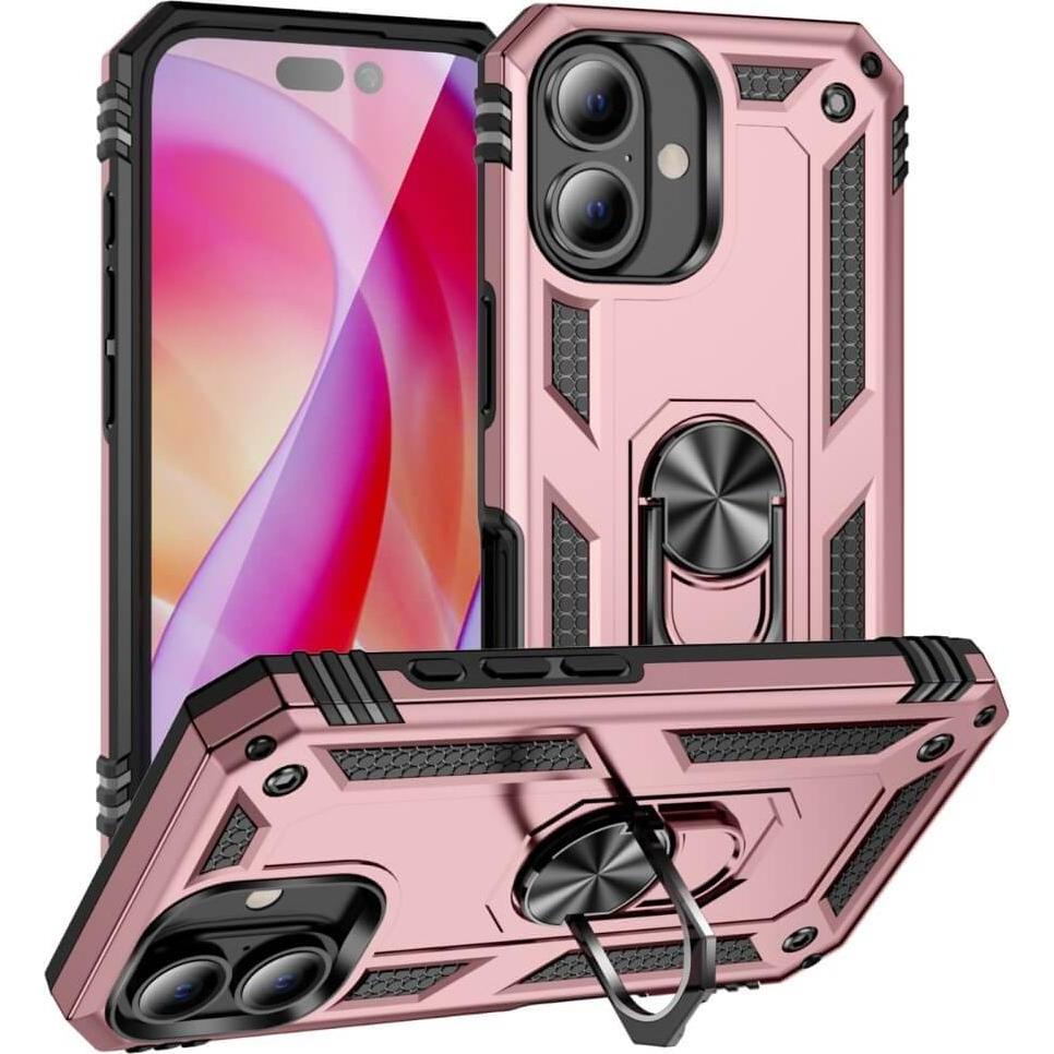 Cover-Discount iPhone 16 Plus - Robustes Back Cover mit Kickstand (Apple iPhone 16 Plus), Smartphone Hülle, Rosa