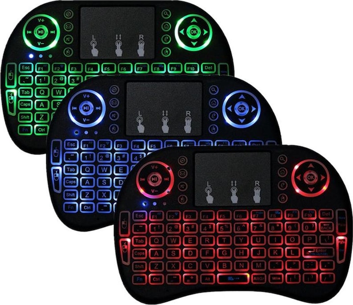 Actual product image JTI Wireless keyboard with touch & LED, QWERTY - Black (Eng. Int., Wireless)