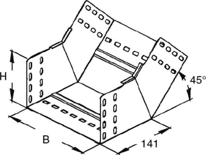 Actual product image Niedax NIE RSB110.500 channel riser bend 45Â° 110x502mm w.ungel.side rails (11 cm)