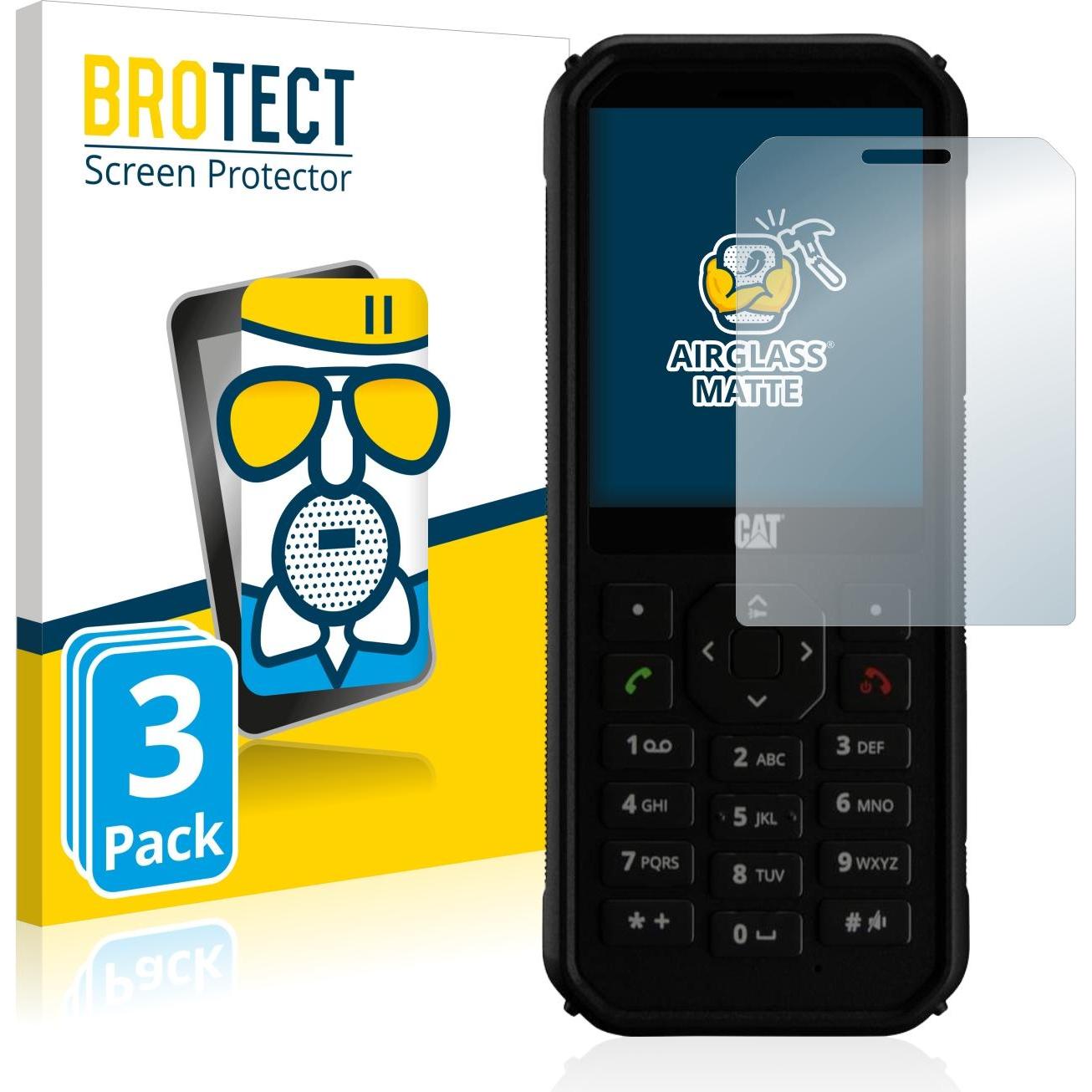 BROTECT AirGlass Panzerglasfolie Matt (3 Stück, Cat B40), Smartphone Schutzfolie, Grau