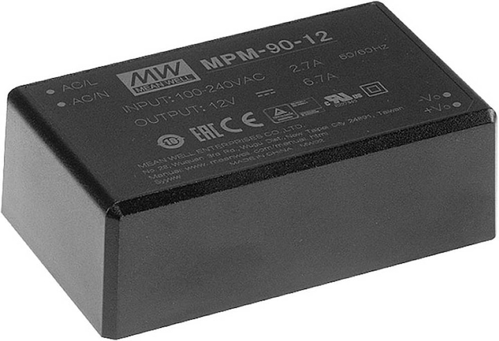 Immagine prodotto MeanWell MPM-90-12 Alimentatore e convertitore di tensione da interno 90 W nero