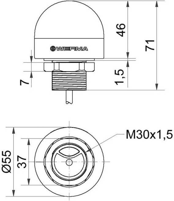 Actual product image Werma Signal Light Mini Recessed / Multicolor