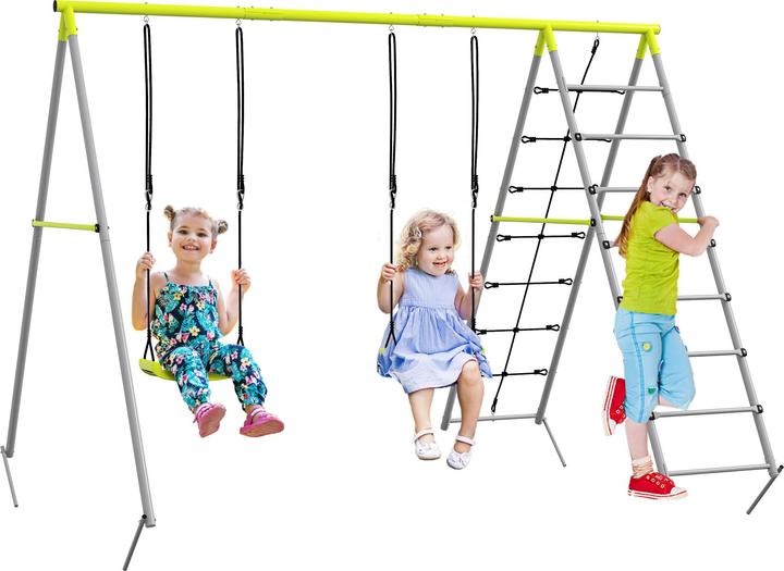 Produktbild Outsunny 2er Kinderschaukel mit Sprossenleiter