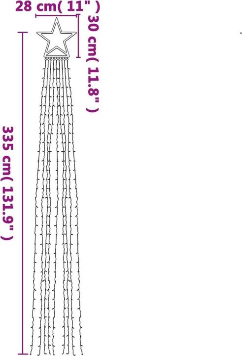 Produktbild vidaXL Weihnachtsbaum Beleuchtung (3.75 m)