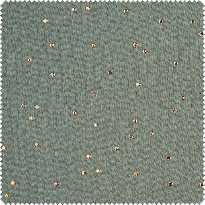 Produktbild VBS Musselin Baumwoll-Stoff "Goldene Punkte", B 130 cm, Meterware