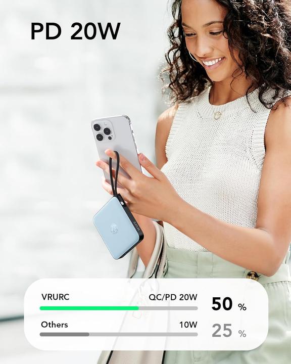 Actual product image Vrurc Powerbank mit Schnellladefunktion (22.50 W)