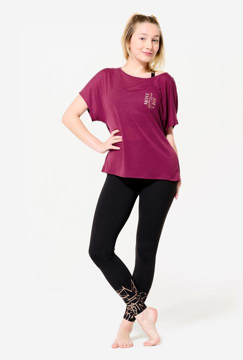 Actual product image Domyos Dance-Shirt Damen Modern Dance kurzarm fliessend - violett (XXL)