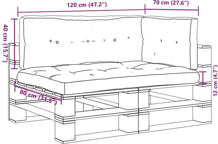 Produktbild vidaXL 10-tlg. Garten-Lounge-Set mit Kissen (120 x 80 cm)