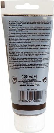 Actual product image Pebeo Studio Acrylics Fine Acrylic (Martian Black, 100 ml)