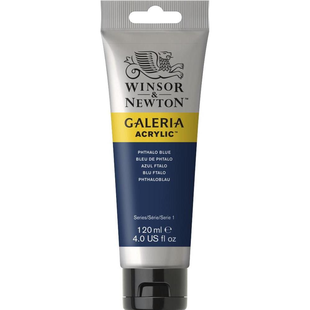 Winsor & Newton, Künstlerfarbe + Bastelfarbe, Galeria Acrylic (Blau, 120 ml)