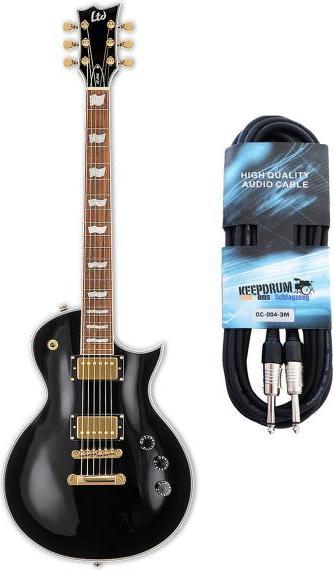 ESP LTD EC-256 BLK E-Gitarre Schwarz mit Kabel (Konzertgitarre, Mahagoni, Jatoba)