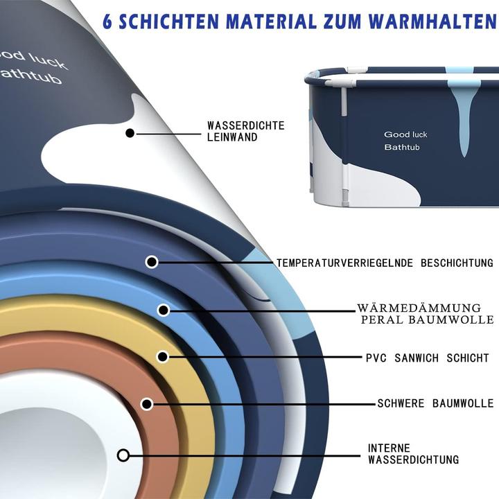 Produktbild Kiseely Faltbare Badewanne (140cm) (134.60 cm, 59.70 cm)