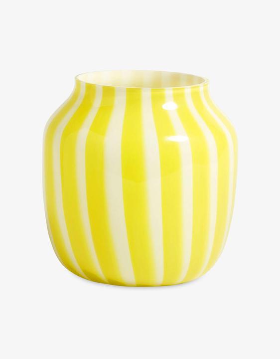 Produktbild HAY Vase JUICE Gelb gestreift (1 x, Ø 22 x 22 cm, 1283086.70 l)