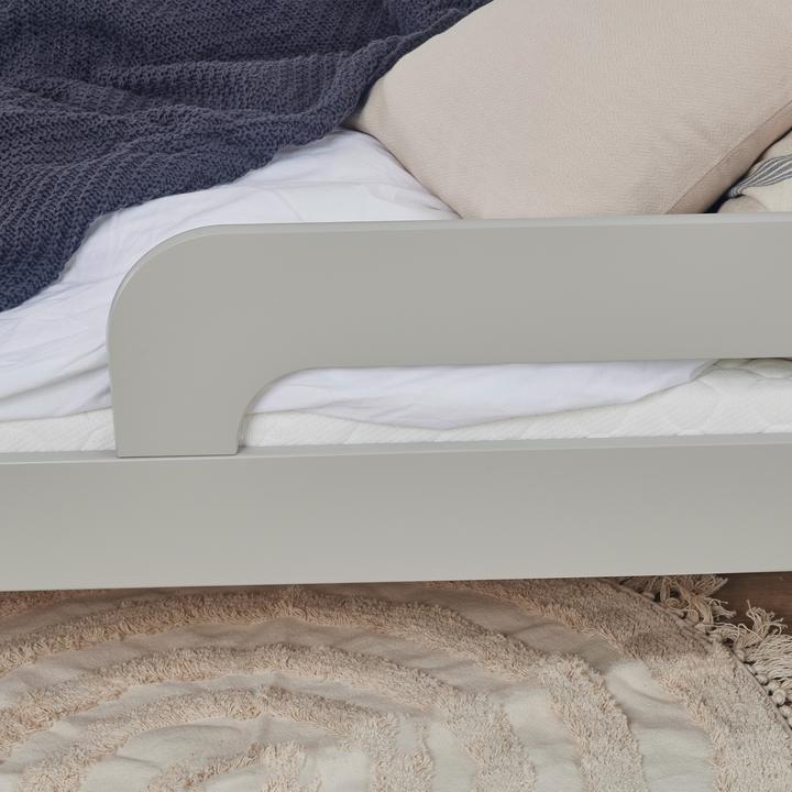 Produktbild Hoppekids Kinderbett Kleinkinderbett aus MDF & massiver Eiche + Rausfallschutz 70x160cm in Grau von (70 x 160 cm)