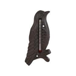Aussenthermometer „Bird” Altbraunes Metall 17X8X1Cm, Termometro + Igrometro, Marrone