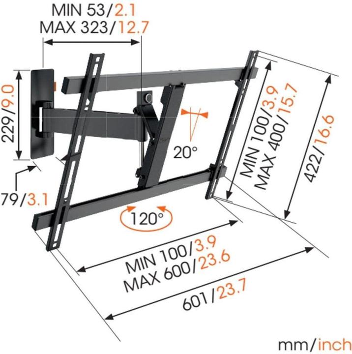 Image du produit Vogels Mur 3325 (Mur, 65", 30 kg)