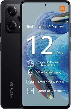 Actual product image Xiaomi Redmi Note 12 Pro (256 GB, Midnight Black, 6.67", Dual SIM, 50 Mpx, 5G)