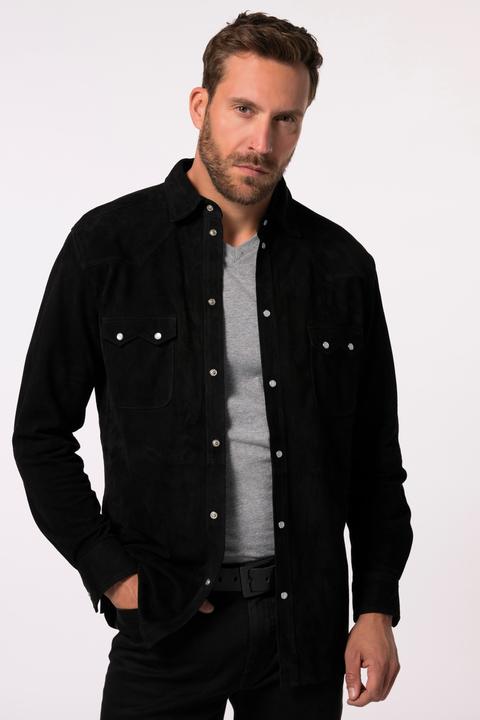 Produktbild JP1880 JP 1880 Lederhemd, Langarm, Cowboy-Style, Kentkragen, Modern Fit, bis 7 XL (5XL)