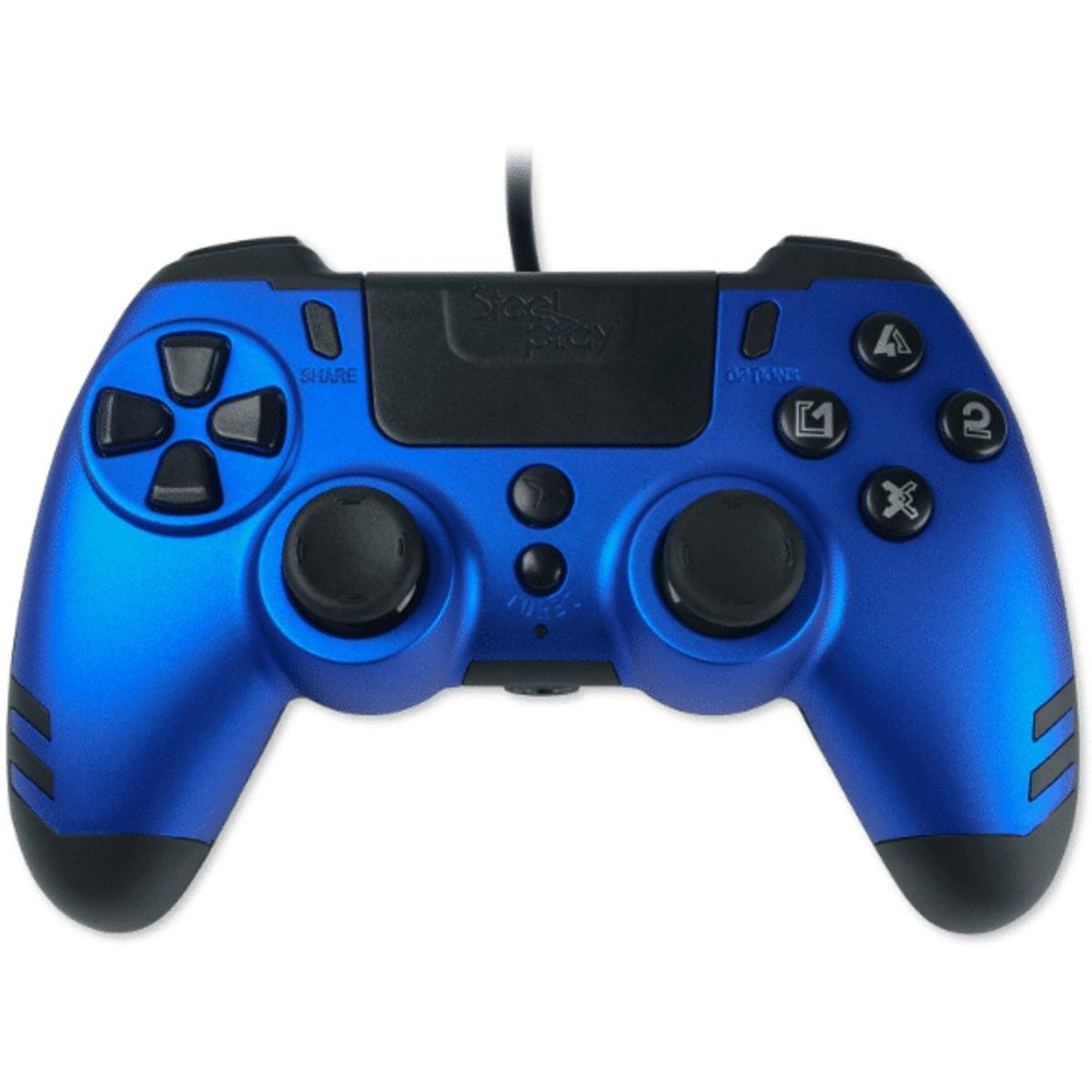 Steelplay Controller cablato Slim Pack Blu Zaffiro Multi (PS4, PC), Controller gaming, Blu