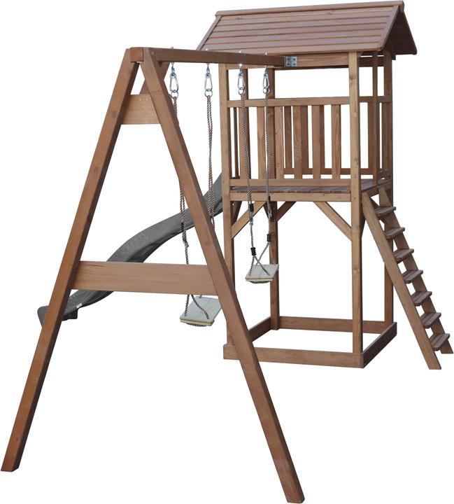 Image du produit Axi Tour de jeu Beach Tower avec balançoire double Brown - Grey Slide