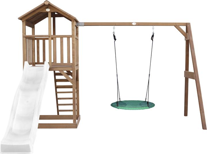Image du produit Axi Beach Tower Tour de jeux avec balançoire Summer Nest Marron - Toboggan blanc
