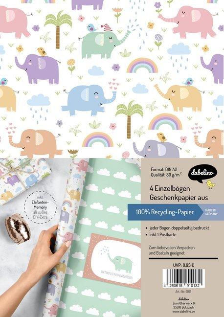 Produktbild Dabelino Geschenkpapier-Set Elefanten (4x)
