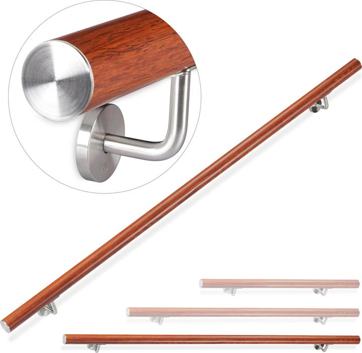 Relaxdays Oak-Look Aluminium Handrail (Aluminium)