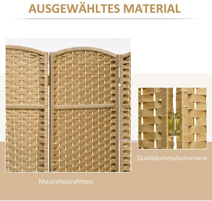 Actual product image Swisshandel24 Paravent 6-teilig 240 x 170 cm Raumteiler Trennwand aus Bambus Natur