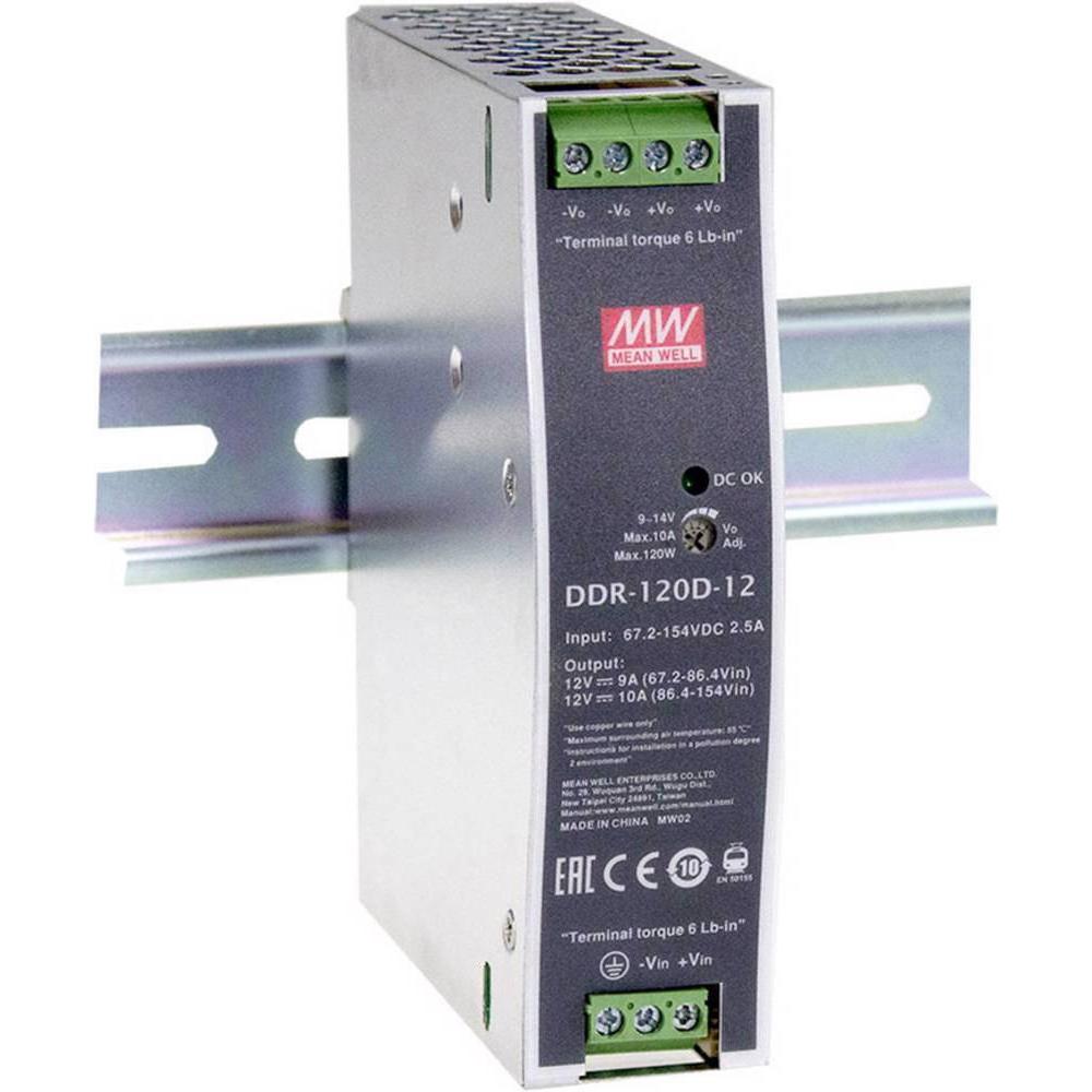MeanWell, Systemstromversorgung, Hutschienen DC/DC Wandler (DIN Rail) 48 V/DC 2.5 A 120 W 1 x