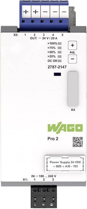 Actual product image Wago Pro 2 DIN Rail Power Supply 20 A 480 W