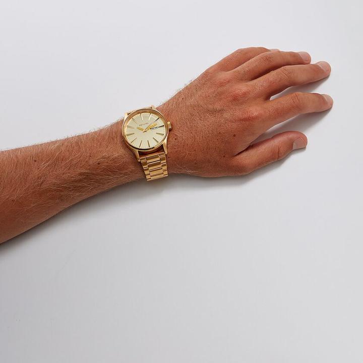 Actual product image Nixon Sentry SS Silver Gold (Analogue wristwatch, 42 mm)