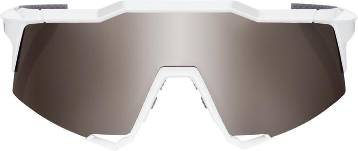 Actual product image 100% Speedcraft Tall Matte White HiPER Silver Mirror Lens (Mat white, HiPER Silver Chrome)