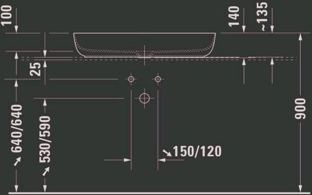 Produktbild Duravit Aufsatzbecken LUV o ÜL HLB 800x400mm o HL gr seidenmatt WG (400 mm, 800 mm)