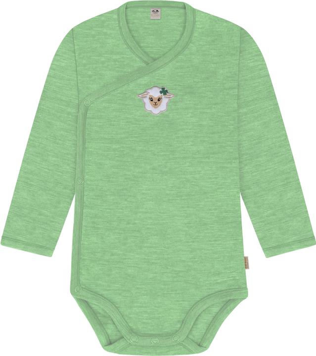 Actual product image Normani Set of 3 baby body wrap long sleeve toddler bodysuit made from merino wool - 9357 (80)