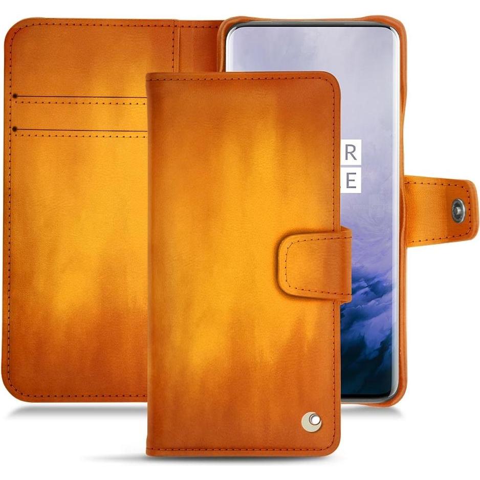 Noreve Lederschutzhülle Wallet (OnePlus 7 Pro), Smartphone Hülle, Orange